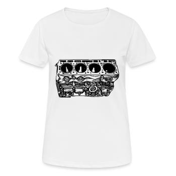 Ventilateur de cylindrée du bloc moteur - T-shirt respirant Femme - blanc - Devant - AI Model Female 172 dark (172cm)