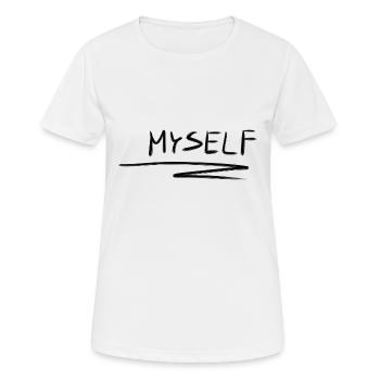 ich mich selbstliebe linie - Frauen T-Shirt atmungsaktiv - Weiß - Vorne - AI Model Female 172 dark (172cm)
