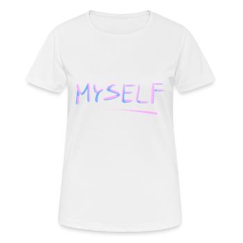 ich mich selbstliebe linie lila - Frauen T-Shirt atmungsaktiv - Weiß - Vorne - AI Model Female 172 dark (172cm)