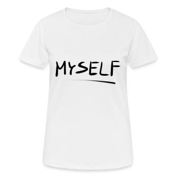 ich mich selbstliebe linie lila - Frauen T-Shirt atmungsaktiv - Weiß - Vorne - AI Model Female 172 dark (172cm)