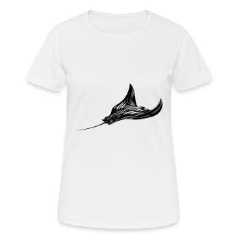 Eleganter riesiger Rochen im Unterwasser Flug - Frauen T-Shirt atmungsaktiv - Weiß - Vorne - AI Model Female 172 dark (172cm)