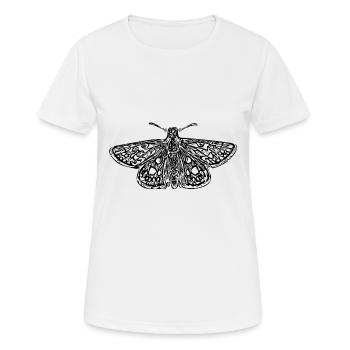 Eleganter Vintage Falter - Frauen T-Shirt atmungsaktiv - Weiß - Vorne - AI Model Female 172 dark (172cm)