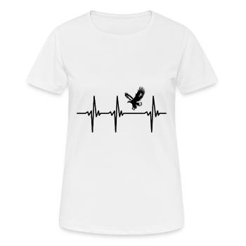 Herzschlag für Adler auf breite Schwingen - Frauen T-Shirt atmungsaktiv - Weiß - Vorne - AI Model Female 172 dark (172cm)