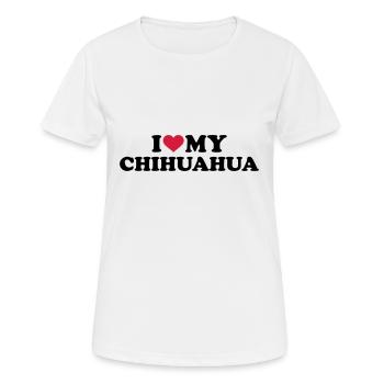 Chihuahua - Frauen T-Shirt atmungsaktiv - Weiß - Vorne - AI Model Female 172 dark (172cm)