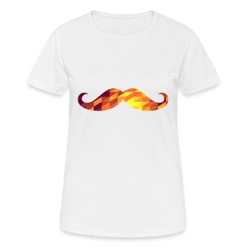 Moustache (Geometric Background) - Frauen T-Shirt atmungsaktiv - Weiß - Vorne - AI Model Female 172 dark (172cm)