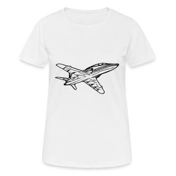 Jet Flyer Avion - T-shirt respirant Femme - blanc - Devant - AI Model Female 172 dark (172cm)