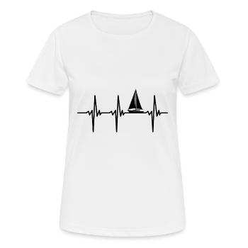 Heartbeat for sailing boats and marina holidays - Women's Breathable T-Shirt - white - Front - AI Model Female 172 dark (172cm)
