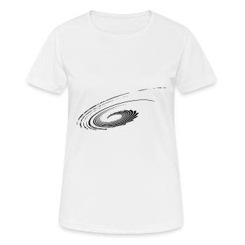 Geometrische Planenten Parabeln Ellipsen Linien - Frauen T-Shirt atmungsaktiv - Weiß - Vorne - AI Model Female 172 dark (172cm)