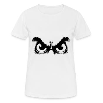 Owl eyes with stubborn gaze - Women's Breathable T-Shirt - white - Front - AI Model Female 172 dark (172cm)
