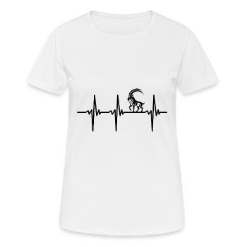 Heartbeat for Capricorns with huge horns - Women's Breathable T-Shirt - white - Front - AI Model Female 172 dark (172cm)