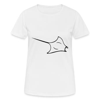 Mantarochen im eleganten Flug - Frauen T-Shirt atmungsaktiv - Weiß - Vorne - AI Model Female 172 dark (172cm)