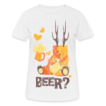 BEAR? - beer beer tent bear bear shirt motif - Women's Breathable T-Shirt - white - Front - AI Model Female 172 dark (172cm)
