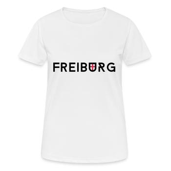 freiburg - Frauen T-Shirt atmungsaktiv - Weiß - Vorne - AI Model Female 172 dark (172cm)