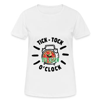 Tick Tock It's Pizza O' Clock Pizza Lover Italian - Frauen T-Shirt atmungsaktiv - Weiß - Vorne - AI Model Female 172 dark (172cm)