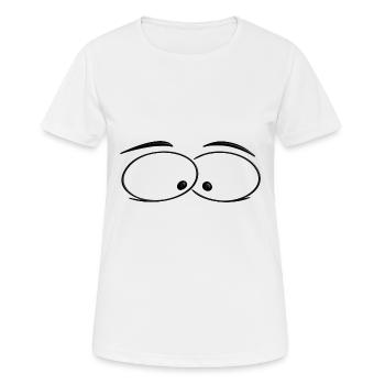 Lustige Augen - Frauen T-Shirt atmungsaktiv - Weiß - Vorne - AI Model Female 172 dark (172cm)