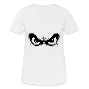 Grimmige Augen mit starrem Blick - Frauen T-Shirt atmungsaktiv - Weiß - Vorne - AI Model Female 172 dark (172cm)
