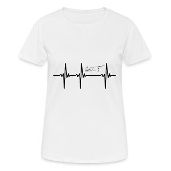 Herzschlag für Rochen Fische - Frauen T-Shirt atmungsaktiv - Weiß - Vorne - AI Model Female 172 dark (172cm)