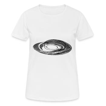 Geometrische Parabeln Kreis Ellipsen Linien - Frauen T-Shirt atmungsaktiv - Weiß - Vorne - AI Model Female 172 dark (172cm)