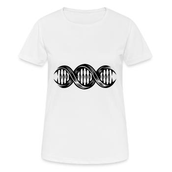 Doppelhelix DNA-Strang Nukleotiden Kette - Frauen T-Shirt atmungsaktiv - Weiß - Vorne - AI Model Female 172 dark (172cm)