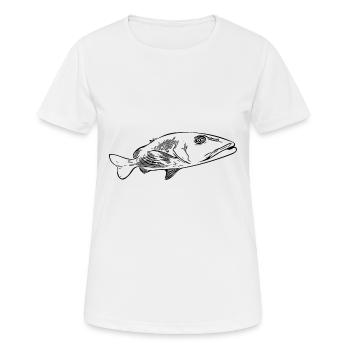 Grimmiger Zackenbarsch Patrouille im Meer - Frauen T-Shirt atmungsaktiv - Weiß - Vorne - AI Model Female 172 dark (172cm)