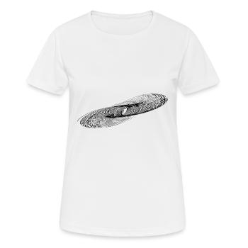 Geometrische Kreis Ellipsen Linien - Frauen T-Shirt atmungsaktiv - Weiß - Vorne - AI Model Female 172 dark (172cm)
