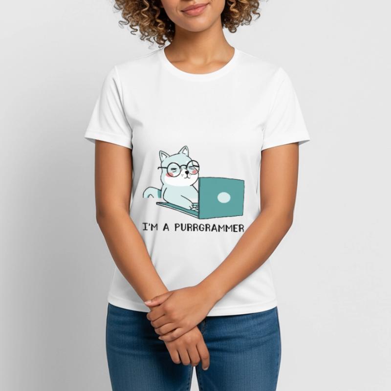 I'm A Purrgrammer Coder Software Developer Compute Frauen T-Shirt atmungsaktiv