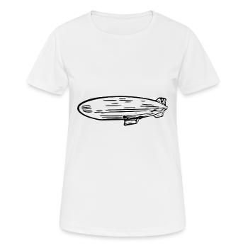 Zeppelin Luftschiff Fan Design - Frauen T-Shirt atmungsaktiv - Weiß - Vorne - AI Model Female 172 dark (172cm)