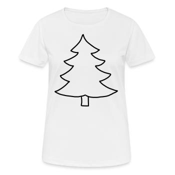 Tannenbaum Zeichnung - Frauen T-Shirt atmungsaktiv - Weiß - Vorne - AI Model Female 172 dark (172cm)