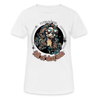 plein de poils de chien - T-shirt respirant Femme - blanc - Devant - AI Model Female 172 dark (172cm)