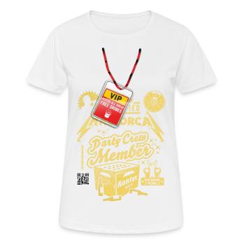 Mallorca Party Crew Pass - Frauen T-Shirt atmungsaktiv - Weiß - Vorne - AI Model Female 172 dark (172cm)