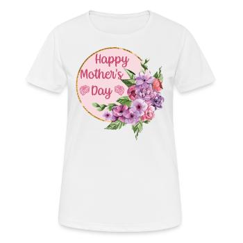 Fête des Mères Happy Mother s Day - T-shirt respirant Femme - blanc - Devant - AI Model Female 172 dark (172cm)