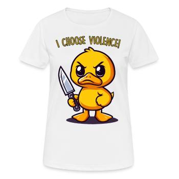 Ich entscheide mich für Gewalt - Frauen T-Shirt atmungsaktiv - Weiß - Vorne - AI Model Female 172 dark (172cm)