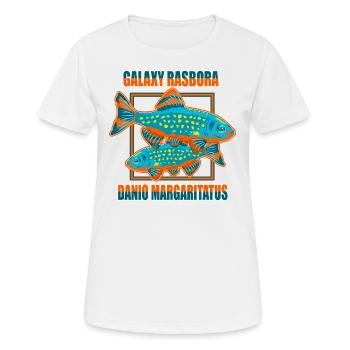 Galaxy Rasbora Danio Aquarium Aquarium Aquaristique - T-shirt respirant Femme - blanc - Devant - AI Model Female 172 dark (172cm)