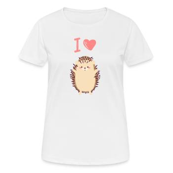 I heart Hedgehog - Frauen T-Shirt atmungsaktiv - Weiß - Vorne - AI Model Female 172 dark (172cm)