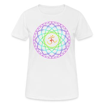 Heilige Geometrie mit Om Symbol - Frauen T-Shirt atmungsaktiv - Weiß - Vorne - AI Model Female 172 dark (172cm)