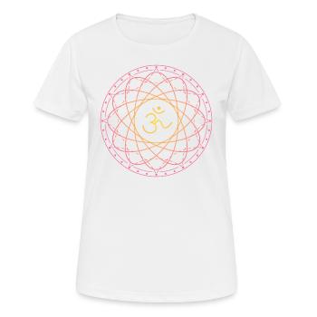 Heilige Geometrie mit Om Symbol - Frauen T-Shirt atmungsaktiv - Weiß - Vorne - AI Model Female 172 dark (172cm)