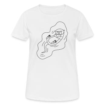 floating otter - Women's Breathable T-Shirt - white - Front - AI Model Female 172 dark (172cm)