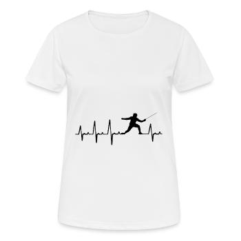 Fencing Heartbeat Scutty Fencing Mask Fencing Fight Kam - Women's Breathable T-Shirt - white - Front - AI Model Female 172 dark (172cm)