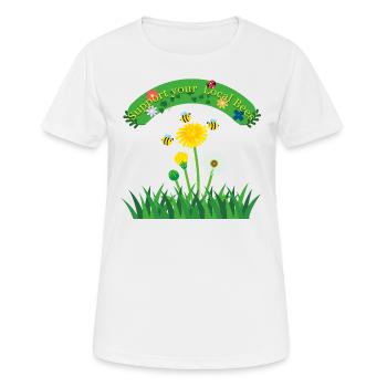 Support your Local Bees - Women's Breathable T-Shirt - white - Front - AI Model Female 172 dark (172cm)