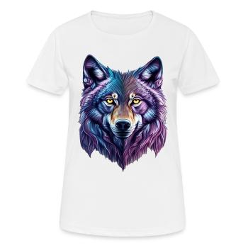 Wolf Splash - Frauen T-Shirt atmungsaktiv - Weiß - Vorne - AI Model Female 172 dark (172cm)