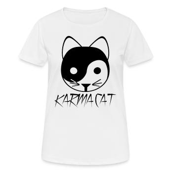 Karma Cat Ying Yang cadeau chaton Nirvana - T-shirt respirant Femme - blanc - Devant - AI Model Female 172 dark (172cm)