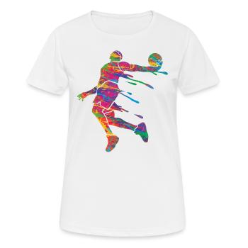 Basketteur Coloré Paint Slam Dunk Sports - T-shirt respirant Femme - blanc - Devant - AI Model Female 172 dark (172cm)