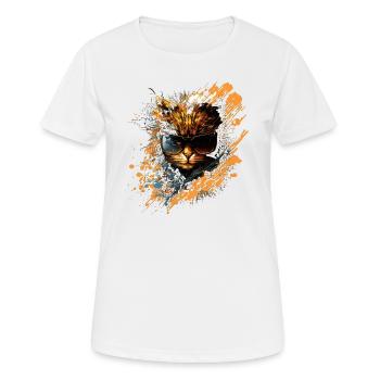 Furchtlos und wild: Badass-Katze! - Frauen T-Shirt atmungsaktiv - Weiß - Vorne - AI Model Female 172 dark (172cm)