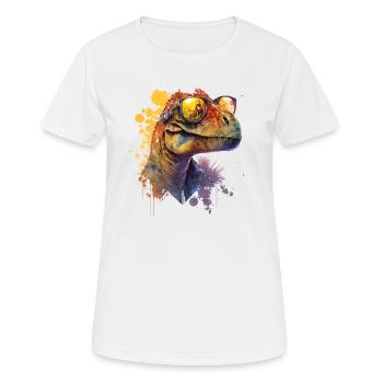 Dinosaure attrayant avec des lunettes de soleil cool - T-shirt respirant Femme - blanc - Devant - AI Model Female 172 dark (172cm)