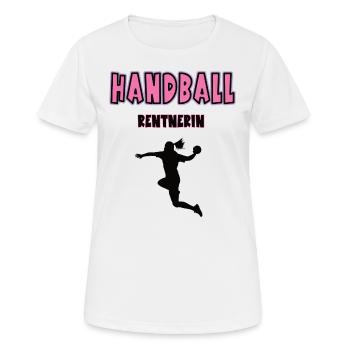Handball Rentnerin Rente Ruhestand Handballerin - Frauen T-Shirt atmungsaktiv - Weiß - Vorne - AI Model Female 172 dark (172cm)