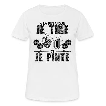 A La Petanque Je Tire Et Je Pinte Bière !! - T-shirt respirant Femme - blanc - Devant - AI Model Female 172 dark (172cm)