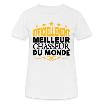 Chasseur | le Meilleur Chasseur cadeau Chasseur - T-shirt respirant Femme - blanc - Devant - AI Model Female 172 dark (172cm)