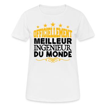 Ingénieur | le Meilleur Ingénieur cadeau Ingénieur - T-shirt respirant Femme - blanc - Devant - AI Model Female 172 dark (172cm)