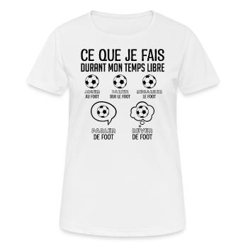FOOT - FOOTBALL T SHIRT HUMOUR BALON - T-shirt respirant Femme - blanc - Devant - AI Model Female 172 dark (172cm)