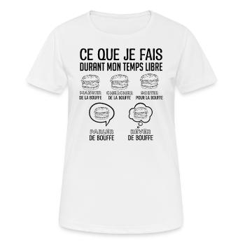 Burger Cadeau Drôle Humour Bouffe Rigolo - T-shirt respirant Femme - blanc - Devant - AI Model Female 172 dark (172cm)